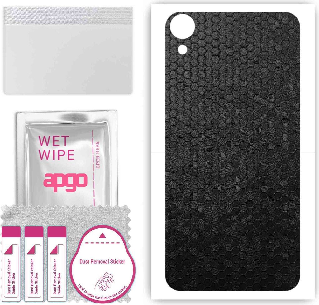 apgo Rückseite Schutzfolie, Skin, kompatibel mit HTC Desire 820, Hinten Displayschutzfolie aus Vinylfolie, kratzfest, einfache Montage - Schwarze ...