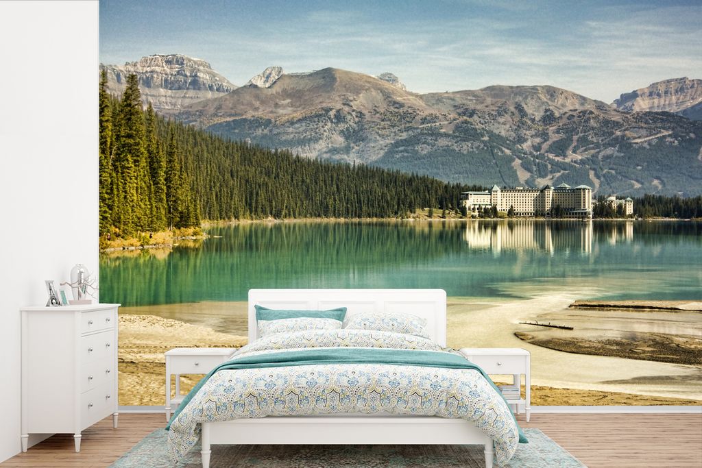 MuchoWow Fototapete für Wohnzimmer oder Schlafzimmer Wandtapete Vinyl Motivtapete Landschaft im Banff-Nationalpark in Kanada - 330x220 cm - Foto...
