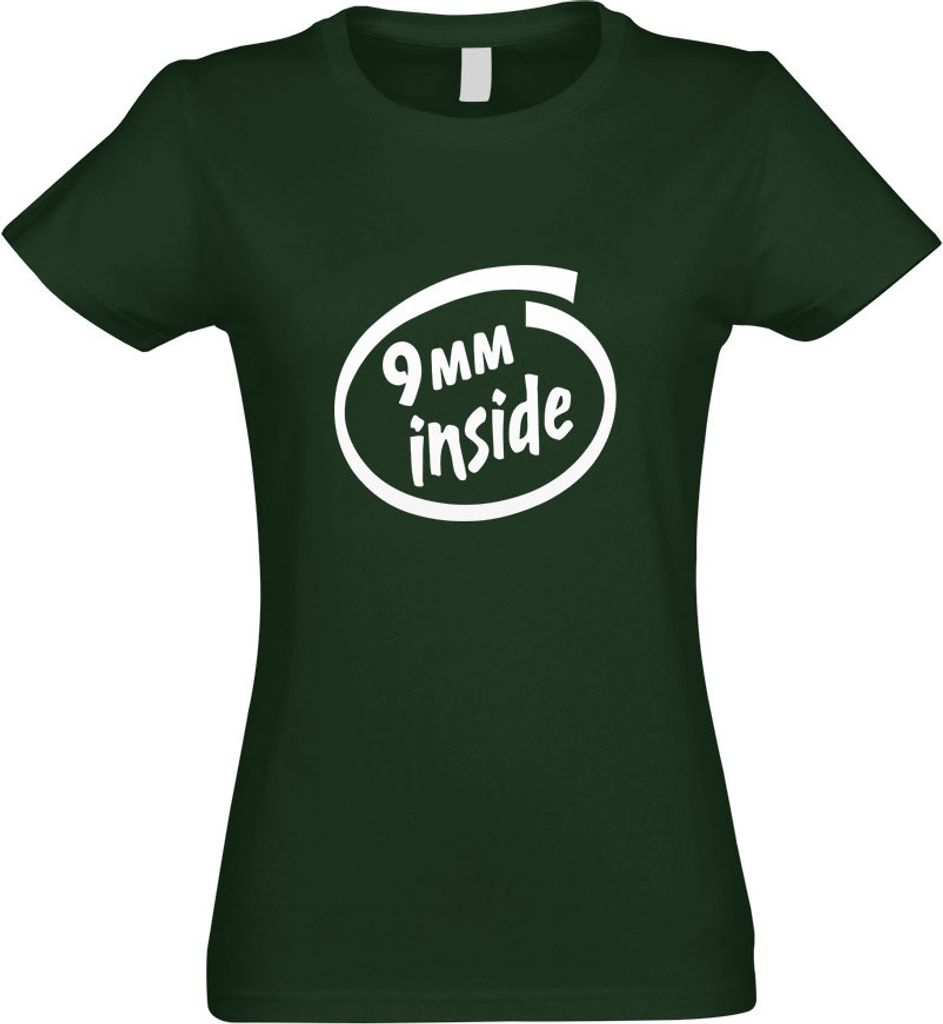Kiwistar - T-Shirt tailliert - Damen - flaschengrün - 9 mm Inside - mit Motiv Bedruckt - Funshirt Design - Sport - Freizeit - Damen - L