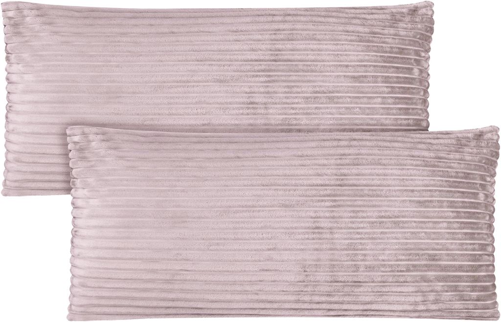 Aspero 2 Kissenbezüge aus Streifen-Flanell 40x80 cm Produktbild 