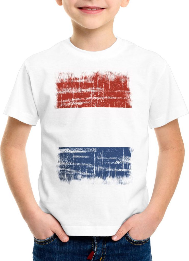 BaumwolleCloud Holland Vintage Flagge Kinder T-Shirt EM WM Olympia