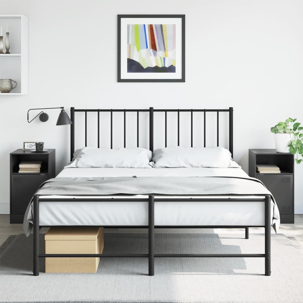 Design Nachttische 2 Stk. Schwarz 34,5x39x62 cm Stahl, Nachttische & -schränke 2024 Neu