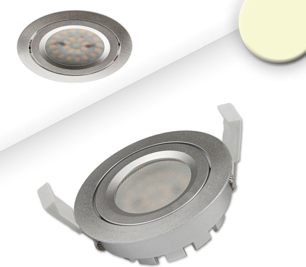 ISOLED 112048 LED Einbaustrahler, silber, 8W SMD, 120°, rund, warmweiß, dimmbar