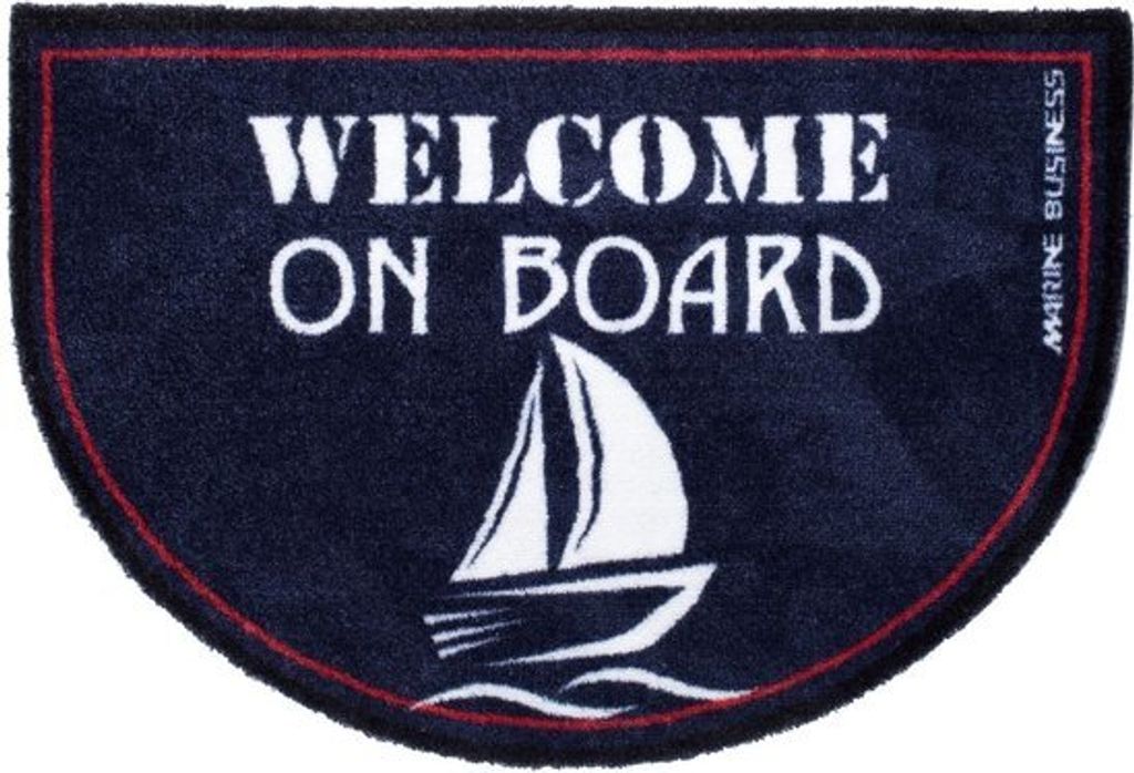 Marine Business Schiffsmatte Regata Rund Willkommen an Bord rutschfest blau