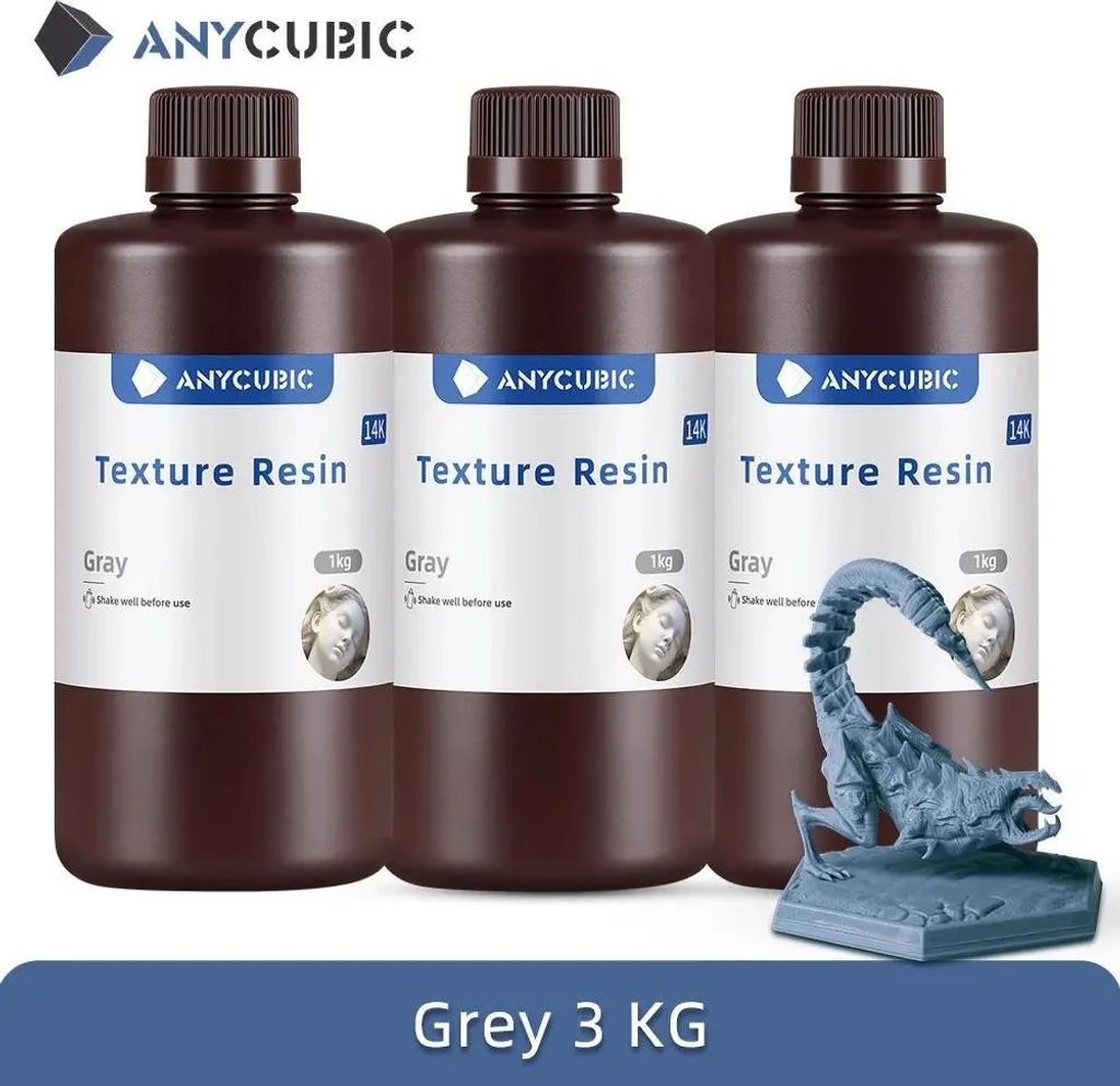 Résine 3D pour Figurines et Maquettes - Texture 14K Gris Mat UV 3 kg