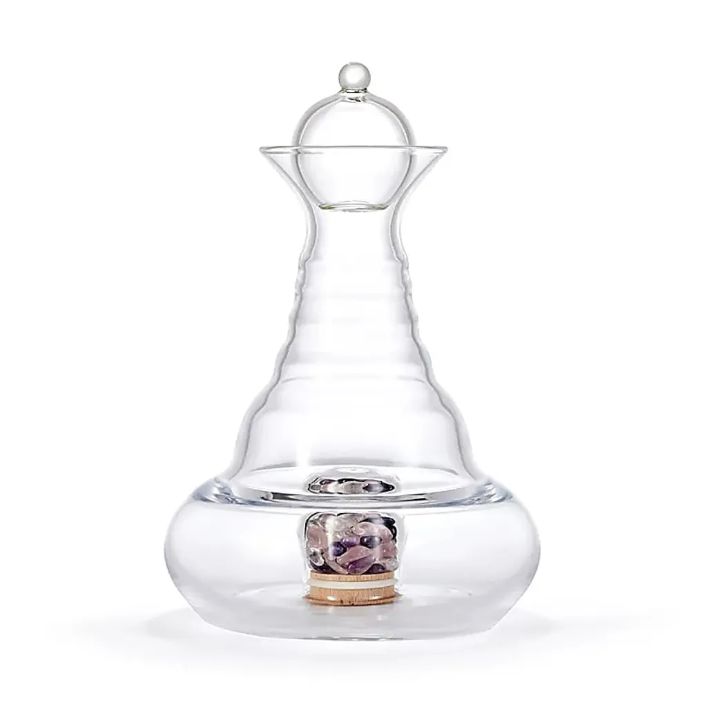 Carafe à eau vitale Alladin 1,2L avec cristaux et Fleur de Vie