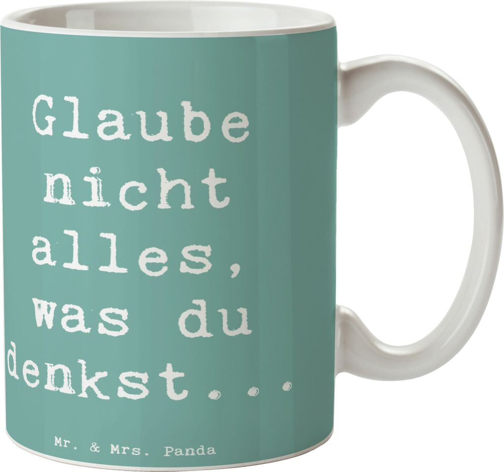 Mr. & Mrs. Panda Keramiktasse Spruch Selbstvertrauen und Klarheit - Meeresbrise - Geschenk, wertvoll, Tasse, Gefühl, Motivation, Kaffeebecher, was...