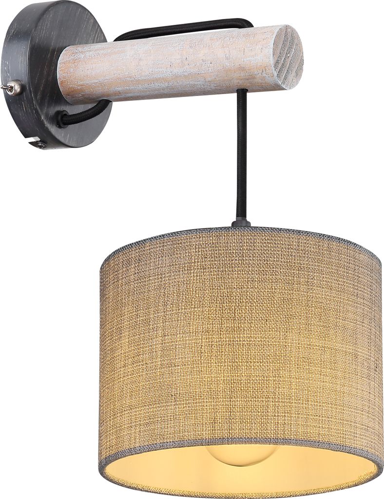 Globo Lighting Wandleuchte Metall schwarz matt, 1x E27