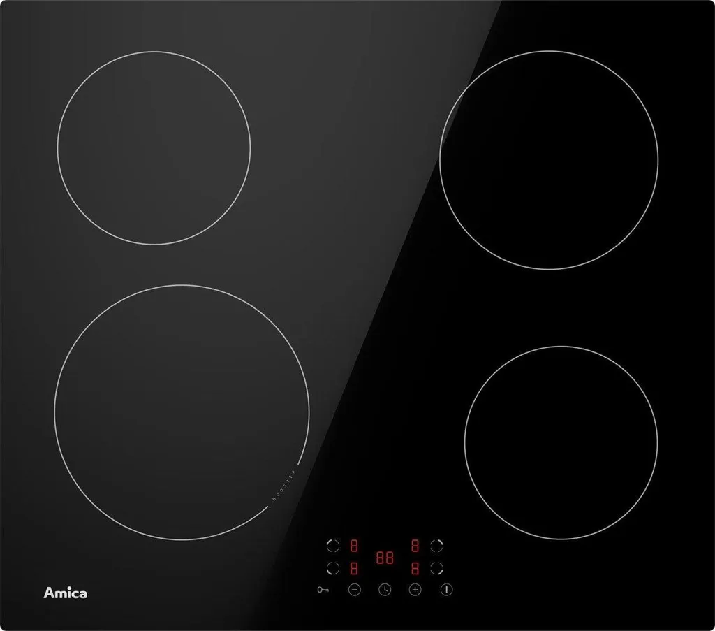 Plaque à induction Amica PI6501 Noir - Table de cuisson 4 zones 60 cm
