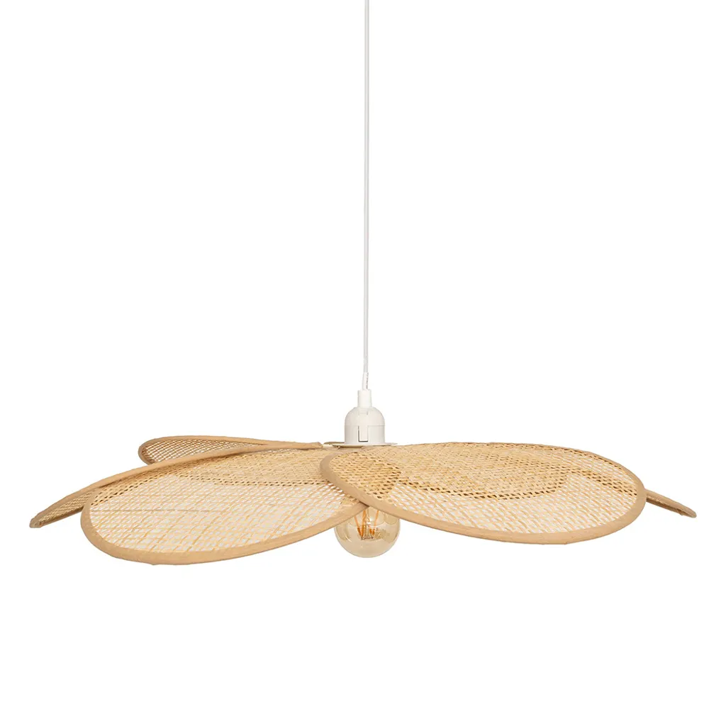 Suspension Ronde 62 cm Eva Beige - Abat-jour Tressé Style Naturel Chic