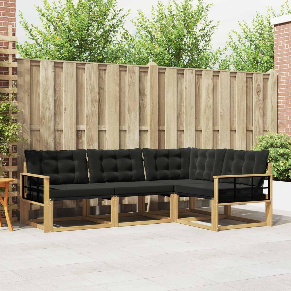 Möbel Outdoor-Sofagarnitur mit Kissen 4 pcs Weiß und SchwarzGartensofas - Gartensofas c3364