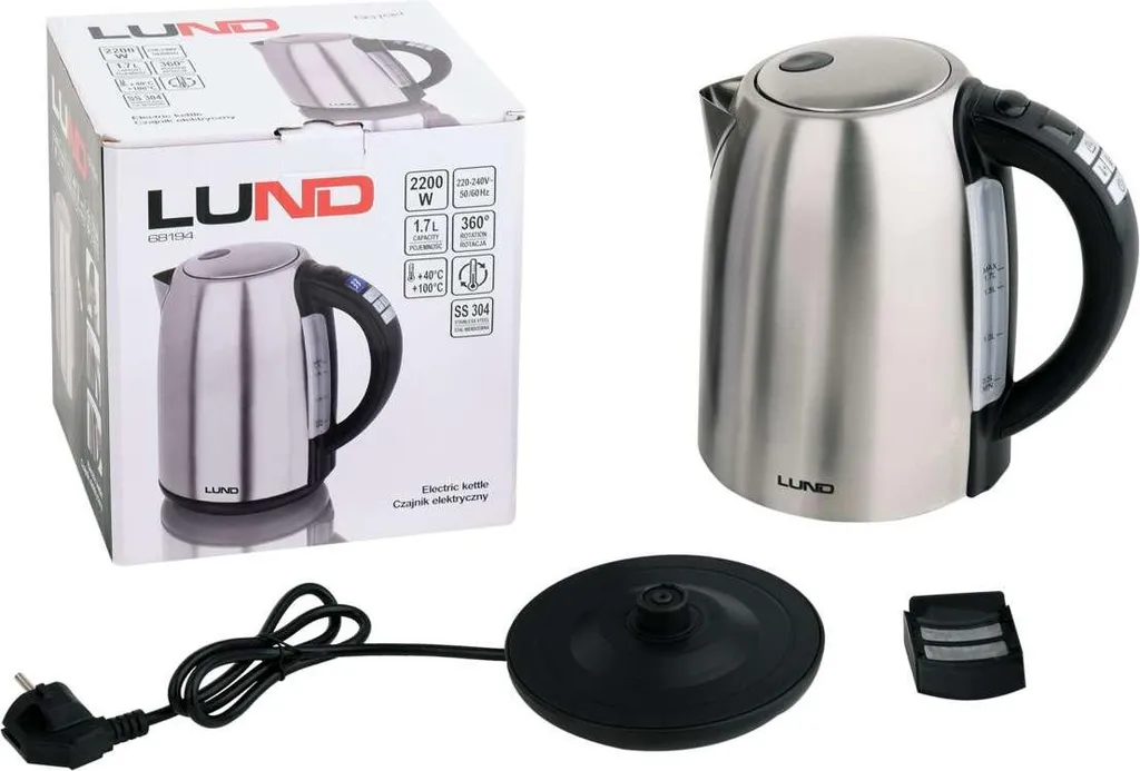 Bouilloire 1,7 l réglable pour thé et café - Chauffe rapide 2200W