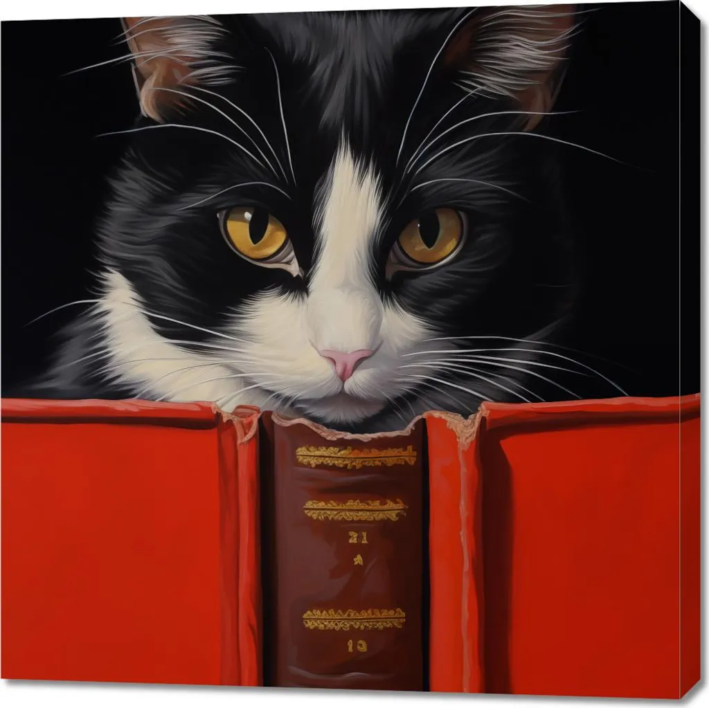 Déco Chambre Enfant Chats Élèves 90x90 cm - Tableau Éducatif et Fun