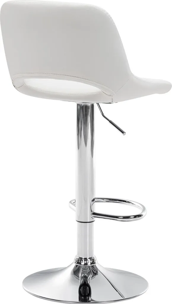 Sgabello Alto Bianco Bar con Base Cromata - Offerta Limitata Online - 2