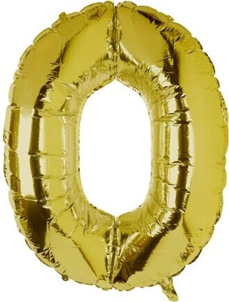 12x Folienballon Zahlenballon "Zahl 0" gold ca. 99cm