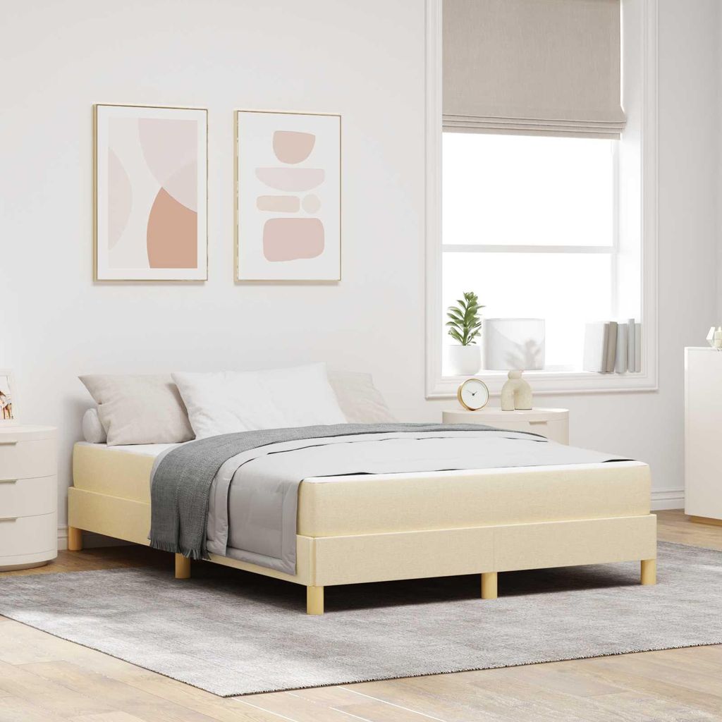 Maison Exclusive - Boxspringbett mit Matratze Creme 140 x 200 cm Stoff