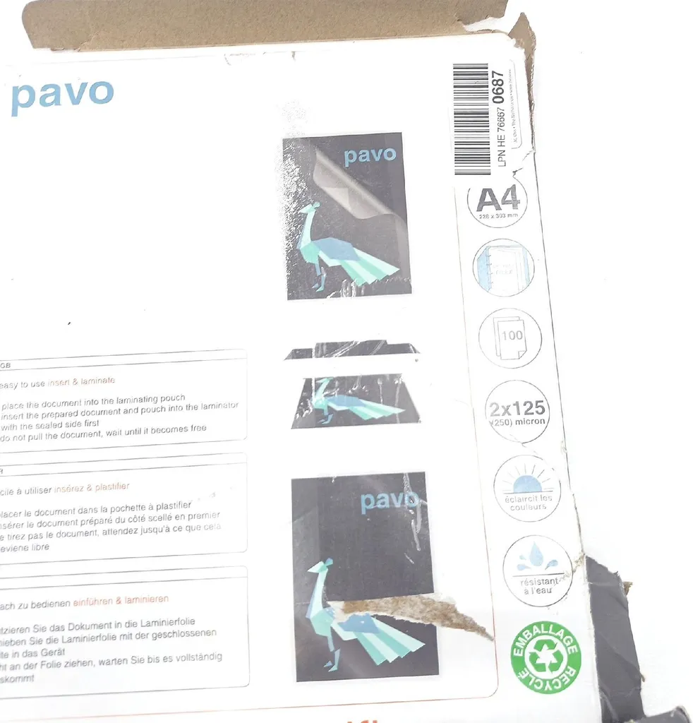 Feuilles à plastifier A4+ 125 mic PAVO avec bande de perforation Filex - 6