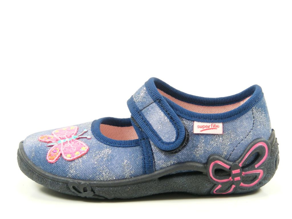 Superfit 1-00288 Belinda Kinder Hausschuhe Mädchen Ballerinas Weite Mittel III, Größe:23, Farbe:Blau