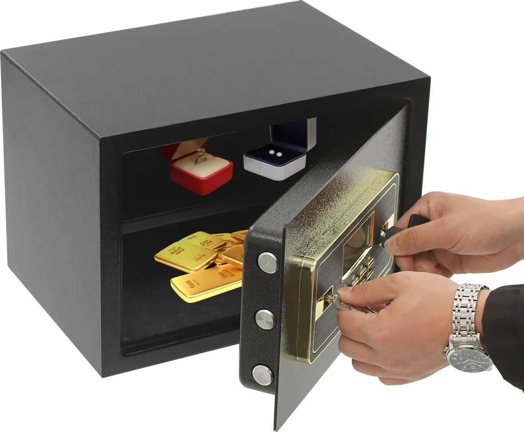 Coffre-fort haute sécurité noir 16L avec tablette intérieure modulable