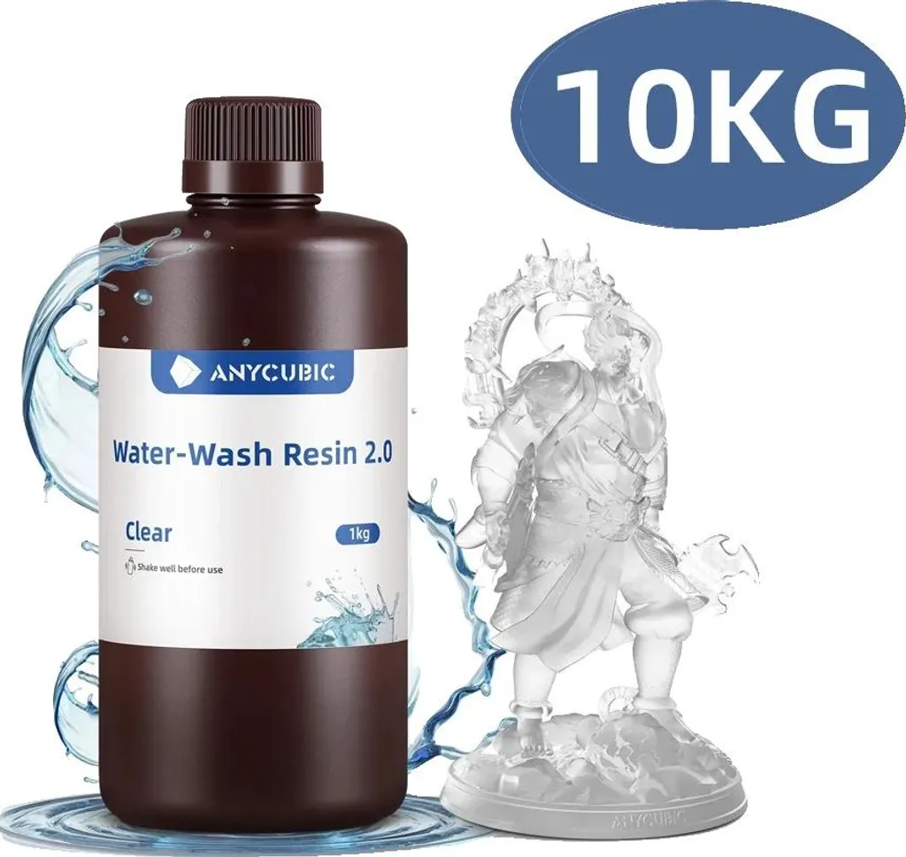 Résine pour imprimante 3D lavable à l'eau haute précision claire 10kg