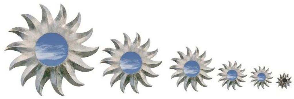 Deko-Spiegel SILBER, 6 Größen, Wandschmuck, rund, Produktbild 