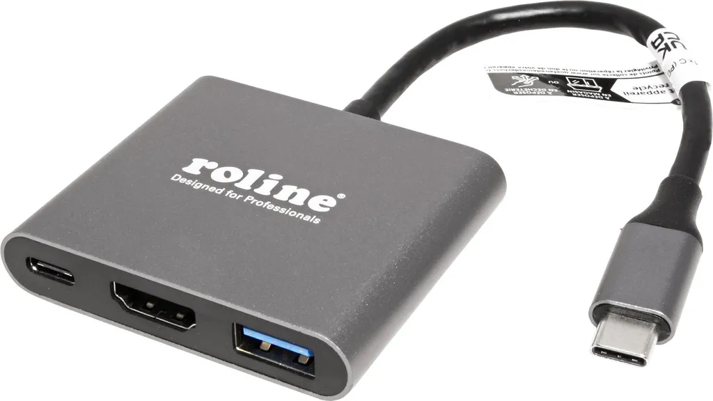 Adaptateur ROLINE USB Type C vers HDMI et USB 3.2 Gen 1 avec Power Delivery