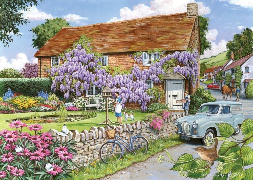House of Puzzles Puzzle Wisteria Cottage 250 große Teile
