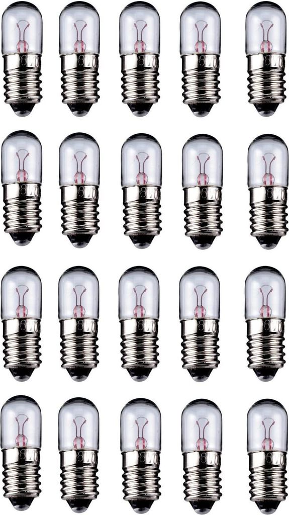 20er Set WireThinX Röhrenlampe 2 W, 6,3 V - Sockel E10