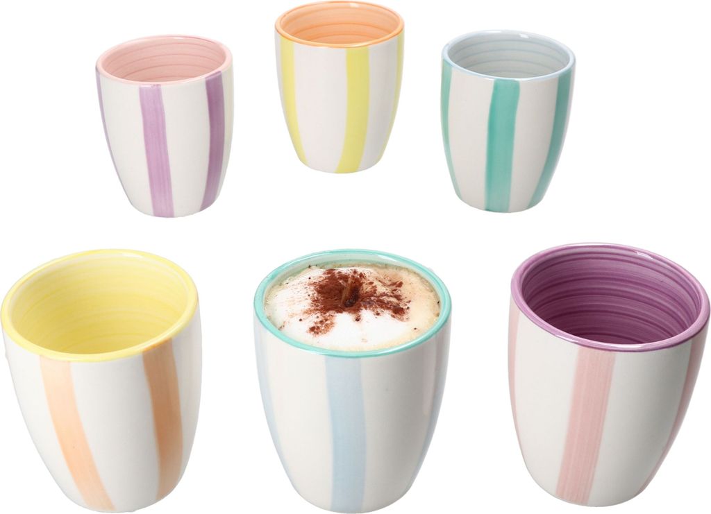 Beach Pastello Stripes Set de 6 tasses à moka pastel Image du produit 