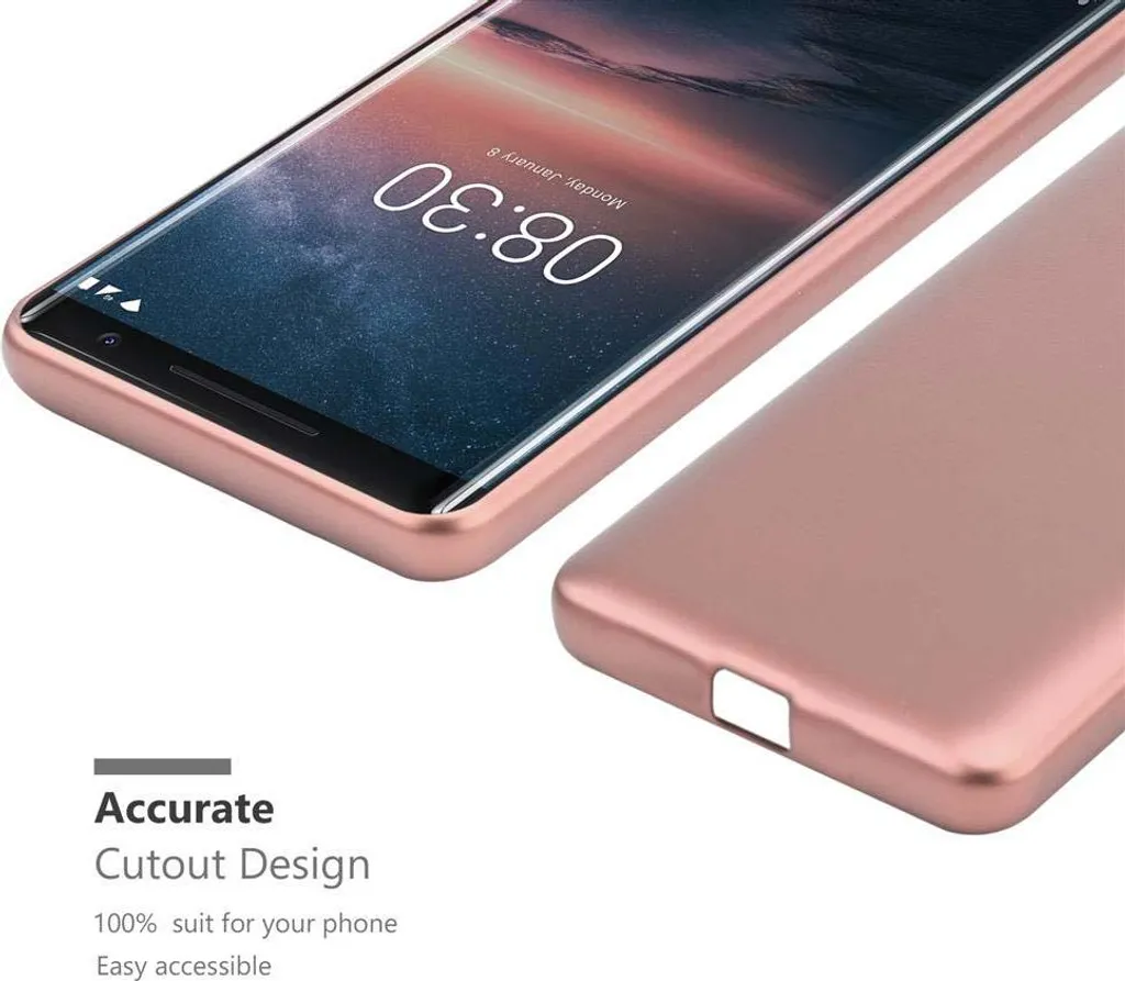 Cadorabo Cover Portafoglio Per Nokia 8 Sirocco – Classy Oro Rosa, Con Vani Carte, Chiusura Magnetica E Funzione Stand
