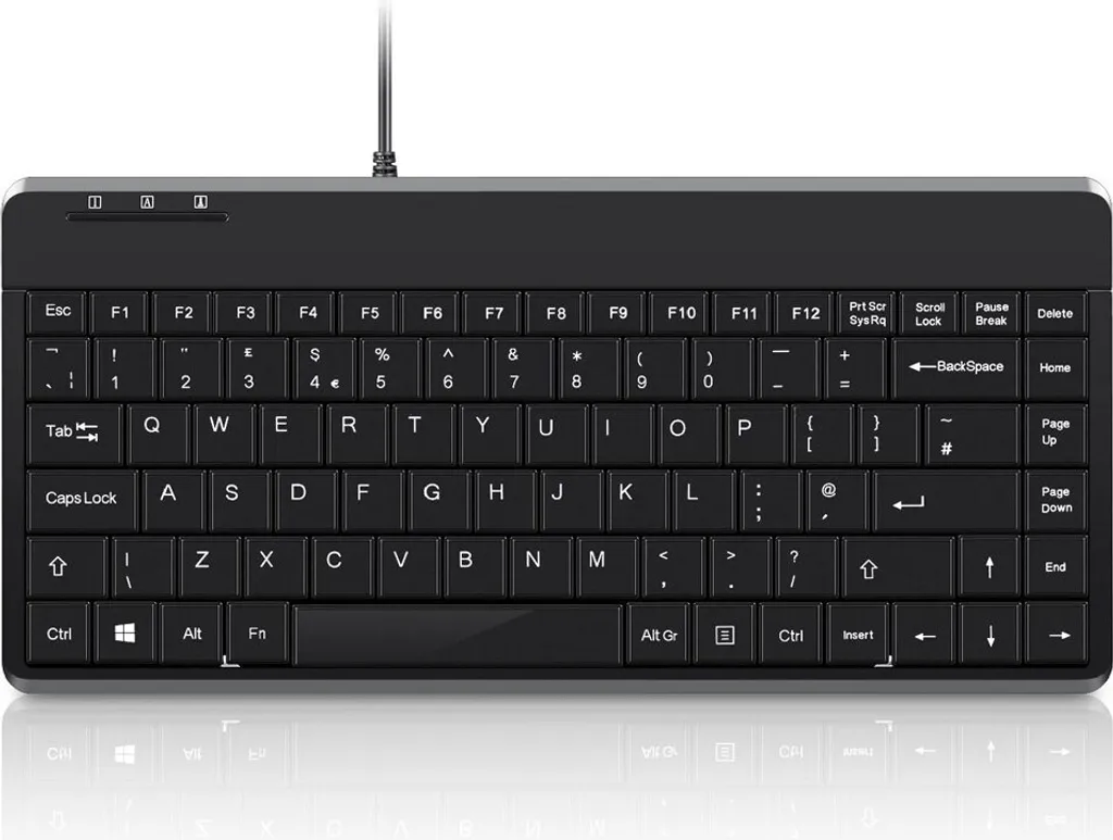 Clavier Compact PS/2 Perixx PERIBOARD-409 P Noir Allemand Touches Plates