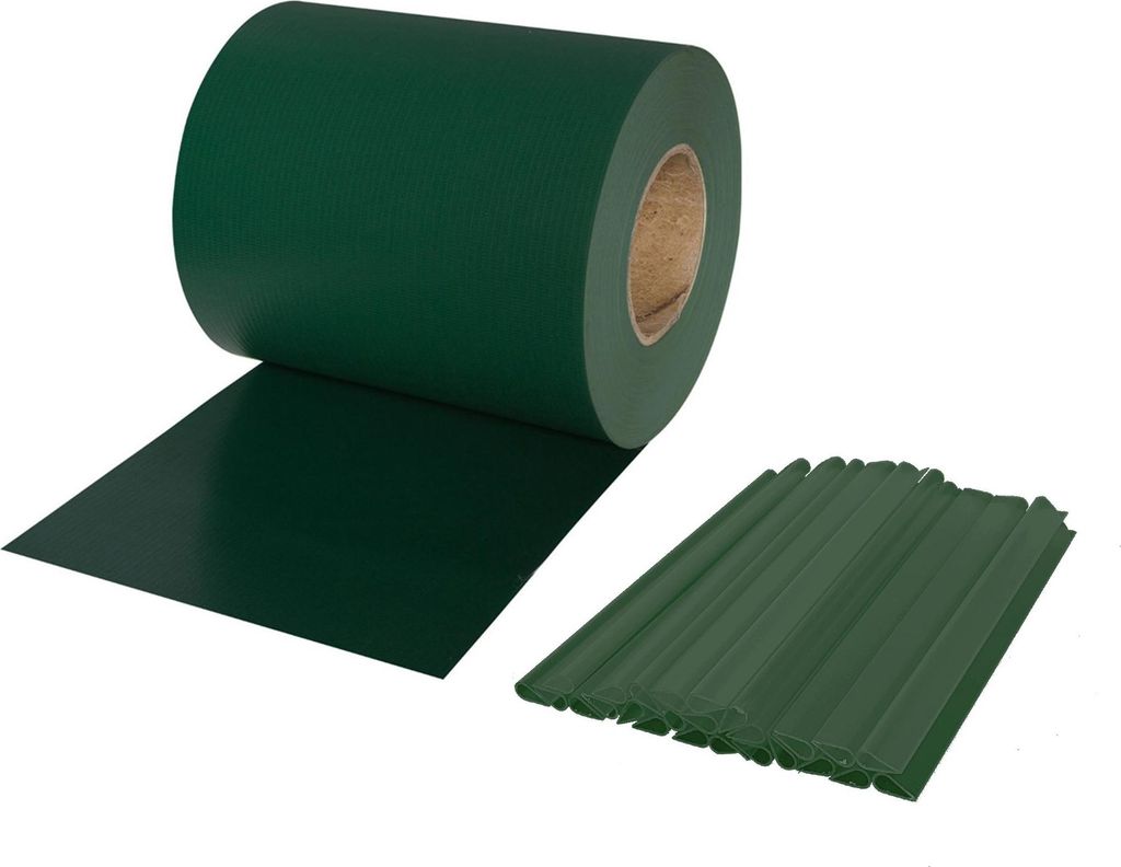 Sichtschutzstreifen PVC Doppelstabmatte 19cmx40m inkl 25 Produktbild 
