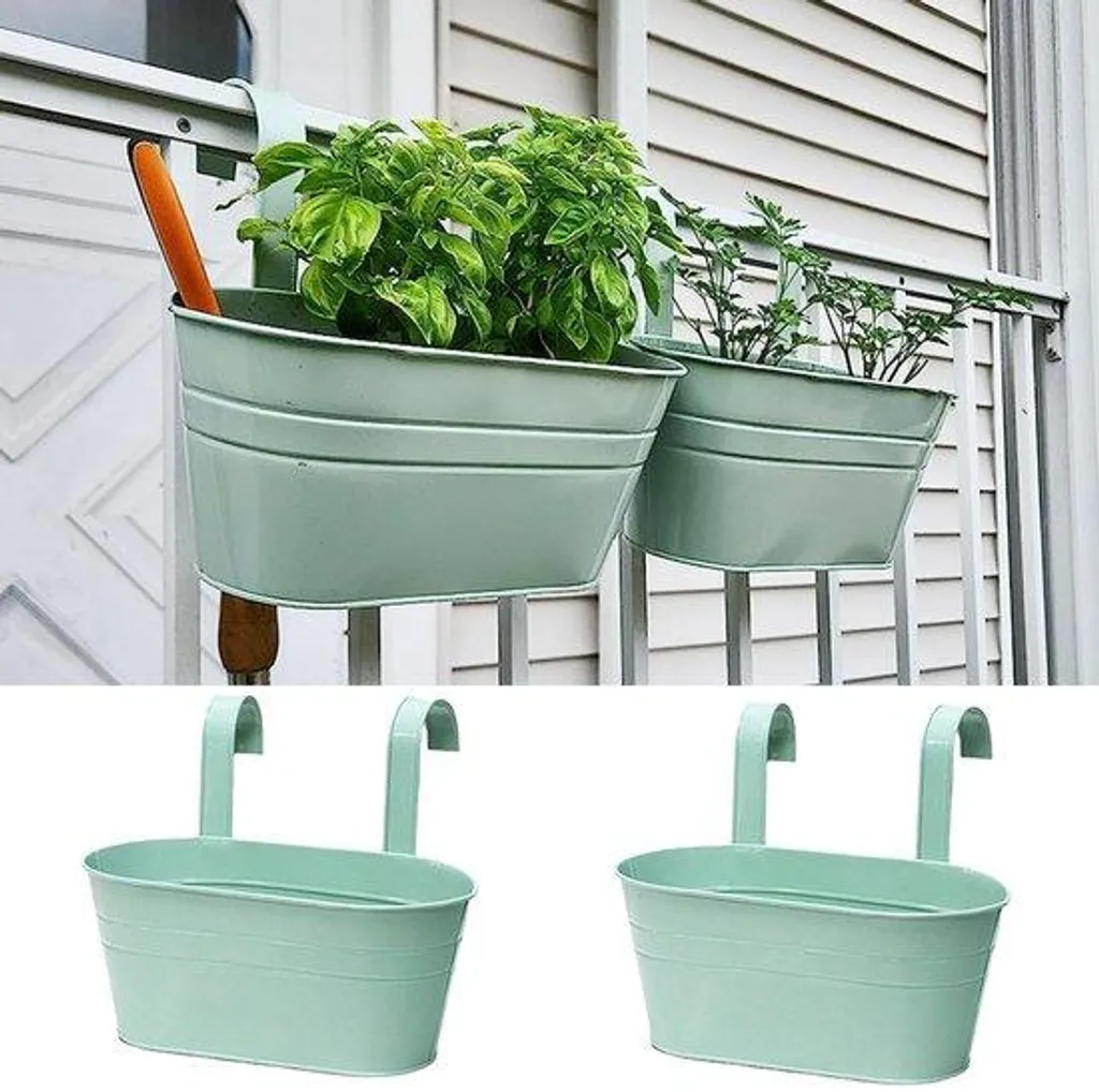 Jardinière suspendue polyvalente en fer avec crochet de fixation - 25cm