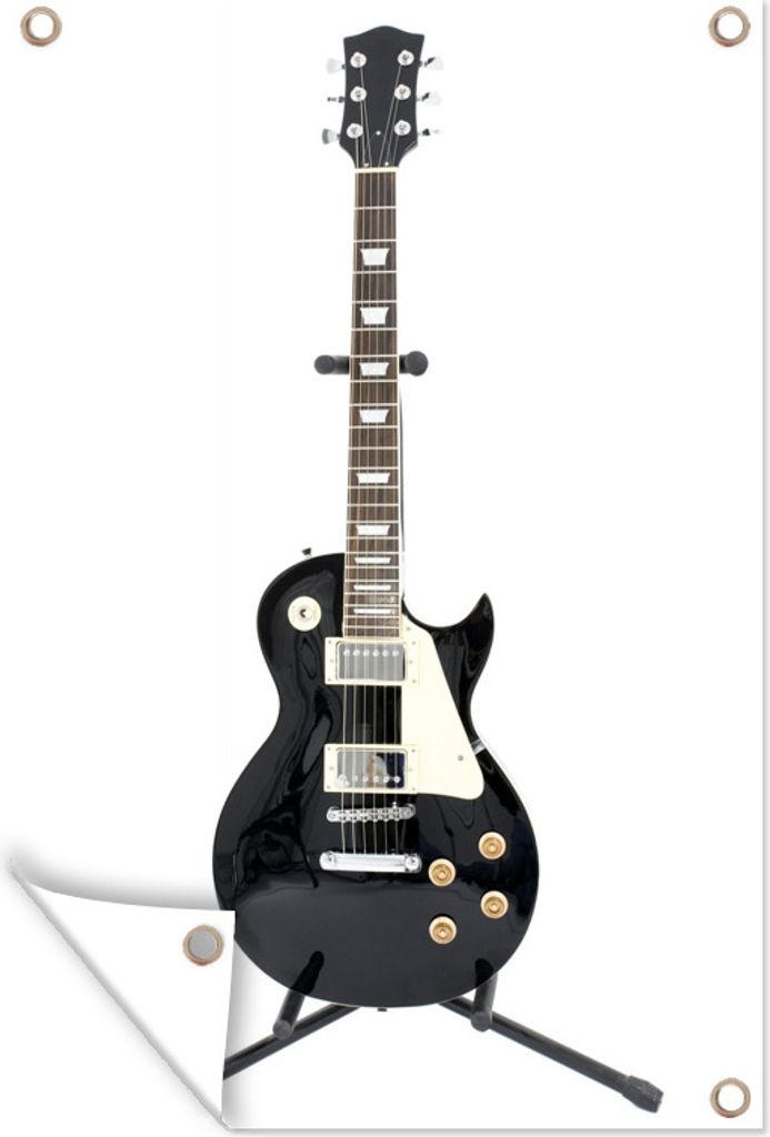 MuchoWow 40x60 cm Outdoor-Poster Gartendeko Sichtschutz Garten Poster für den Garten Eine schwarze E-Gitarre