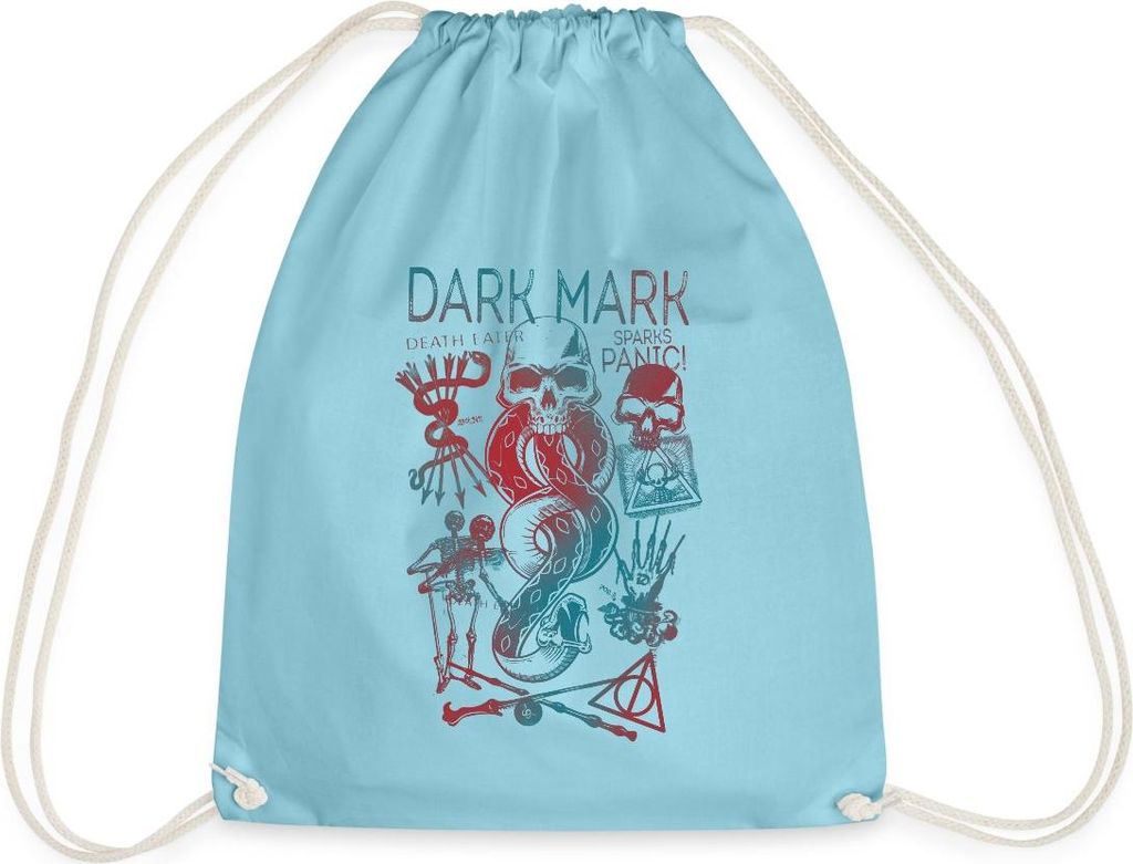 Spreadshirt Harry Potter Dunkles Mal & Horkruxe Design Turnbeutel, One size, Aqua