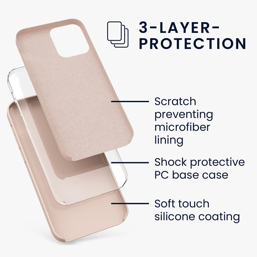 kwmobile Hülle kompatibel mit Apple iPhone 12 Mini Handyhülle Handy Case in Rose Tan Hülle Silikon gummiert 