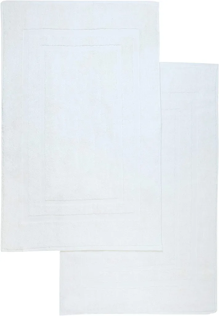 Évitez les Sols Glissants avec ce Lot de 2 Tapis de Bain Coton 50x80 cm