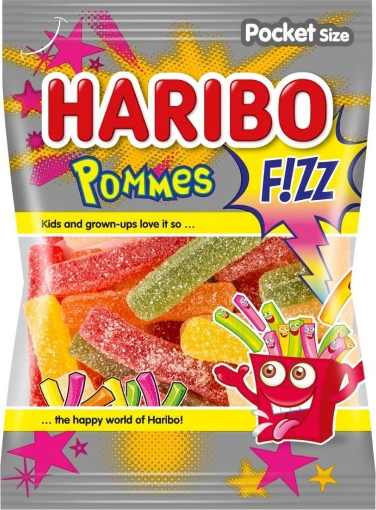 Haribo Pommes Saure, Gummibärchen, 100 g, Grapefruit, Produktbild 