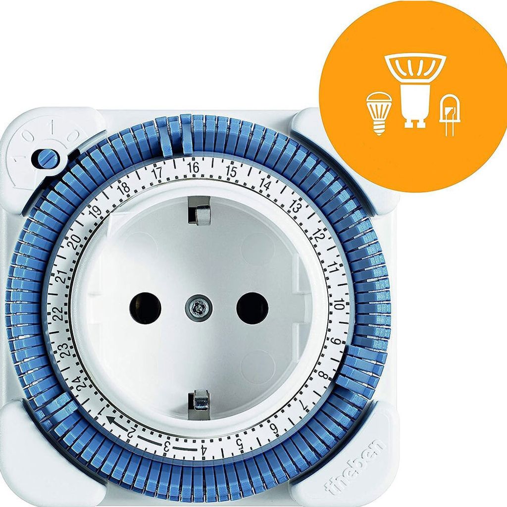 Timer 26 - analoge Zeitschaltuhr, Steckdosen Schaltuhr, Zeitprogrammstecker, weiß