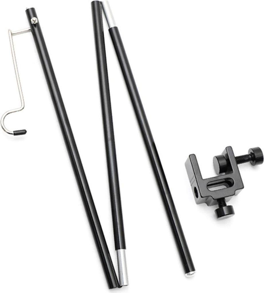 Outdoor Mini-Lampenständer, 4-teilig Set, Schwarz, Ultraleicht & Klappbar, Camping Tischbefestigung, Für Camping & Picknick