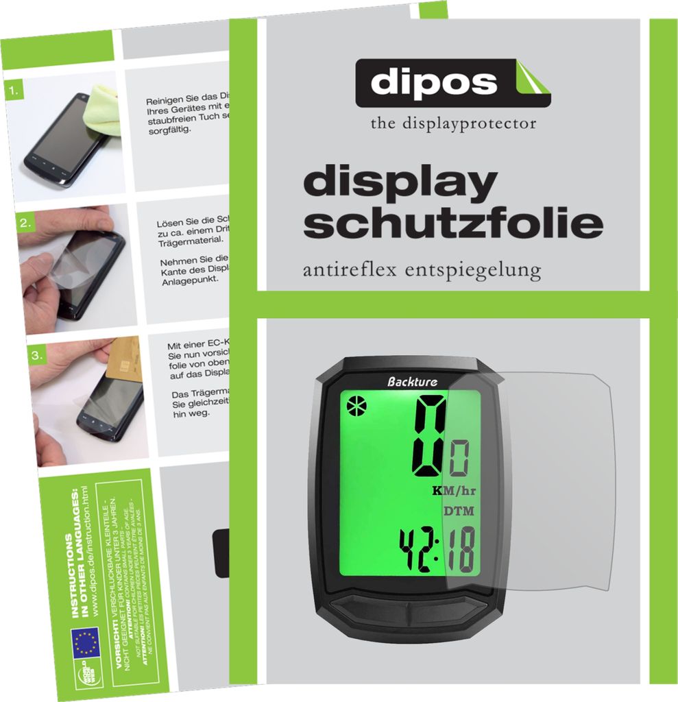 1x Schutzfolie für Backture Realtime Speed Track matt Displayschutzfolie Folie Display Schutz dipos