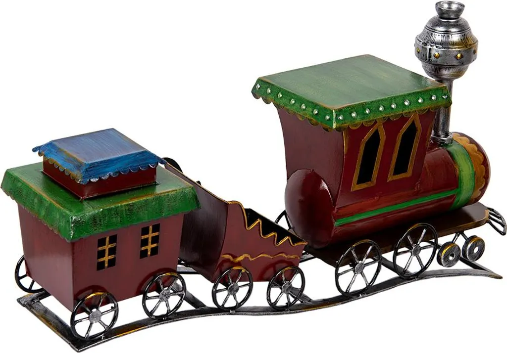 Train de Décoration Rouge Métallisé 70 cm - Design Rétro Clayre & Eef
