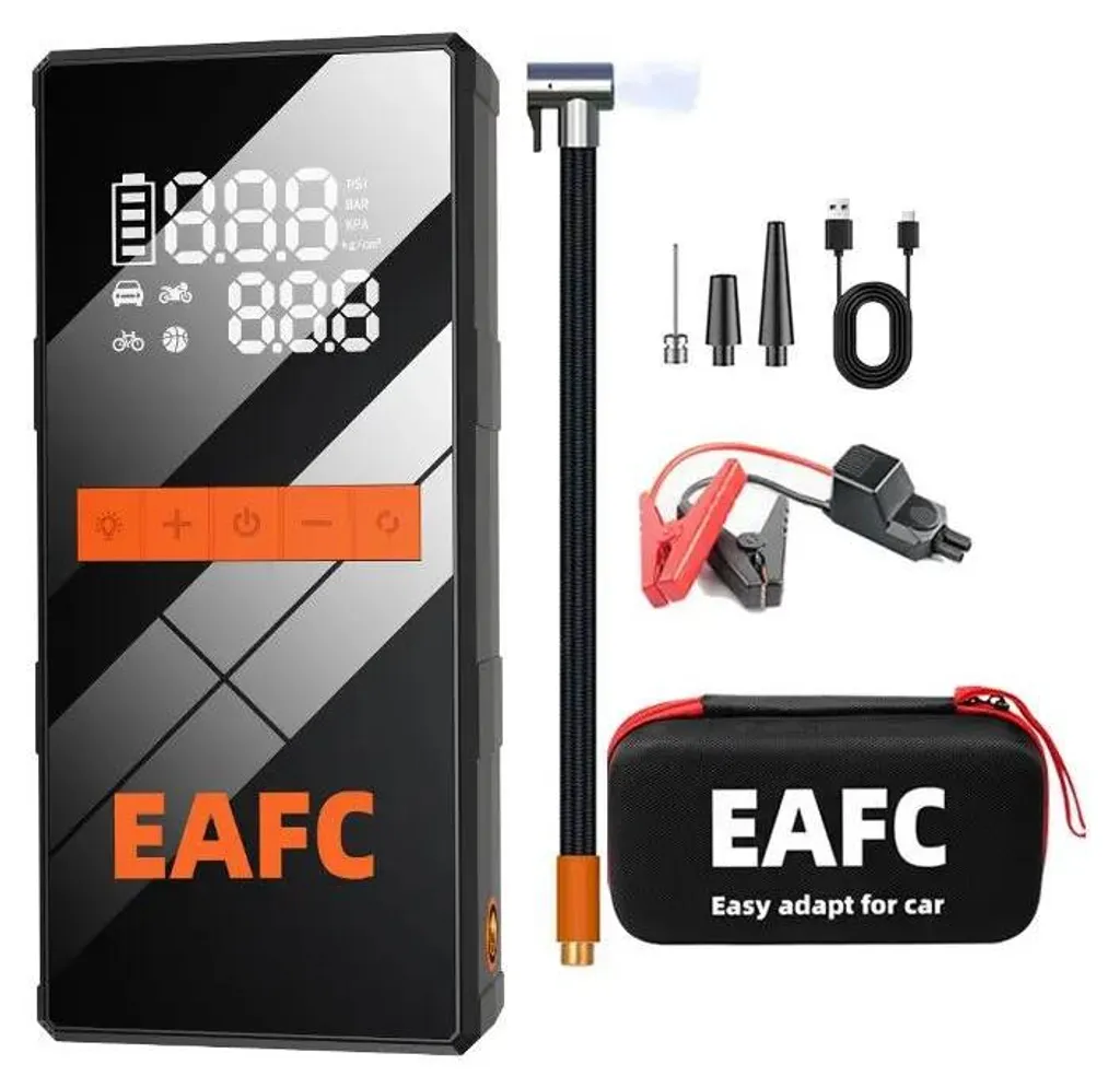 Jump Starter Auto con Pompa Aria e Power Bank: Sicurezza per tutta la Famiglia