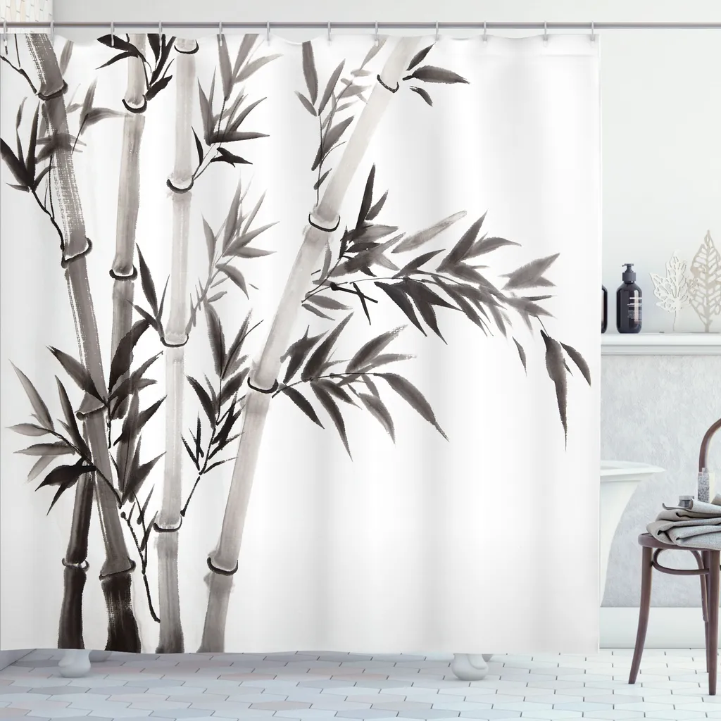 Tenda Doccia ABAKUHAUS Bambù ArtDruck 175x200 | Lusso Zen - 2