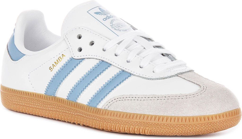 Adidas Samba Og J In White Blue For Youth – 5.5 UK - 38 2/3 EU - 6 US / White Blue