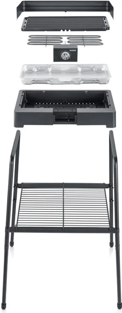 Barbecue Électrique de Table ou sur Pieds Severin Noir 2200W Polyvalent