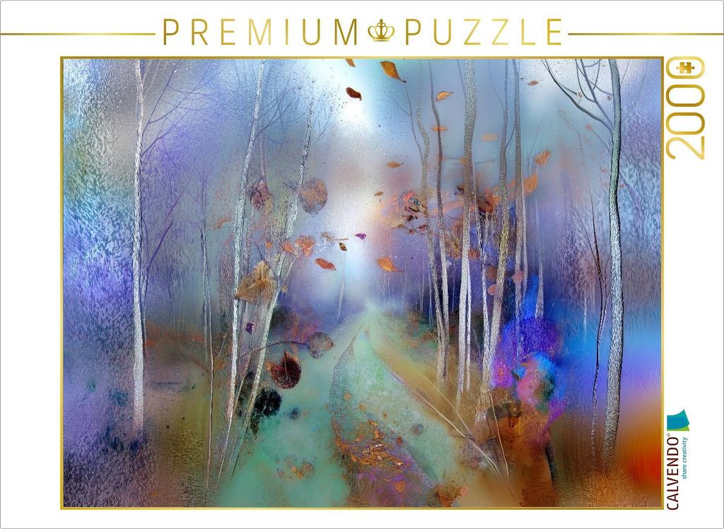 CALVENDO Puzzle Weg im Herbstwald | 2000 Teile Lege-Größe 90x67cm Foto-Puzzle für glückliche Stunden