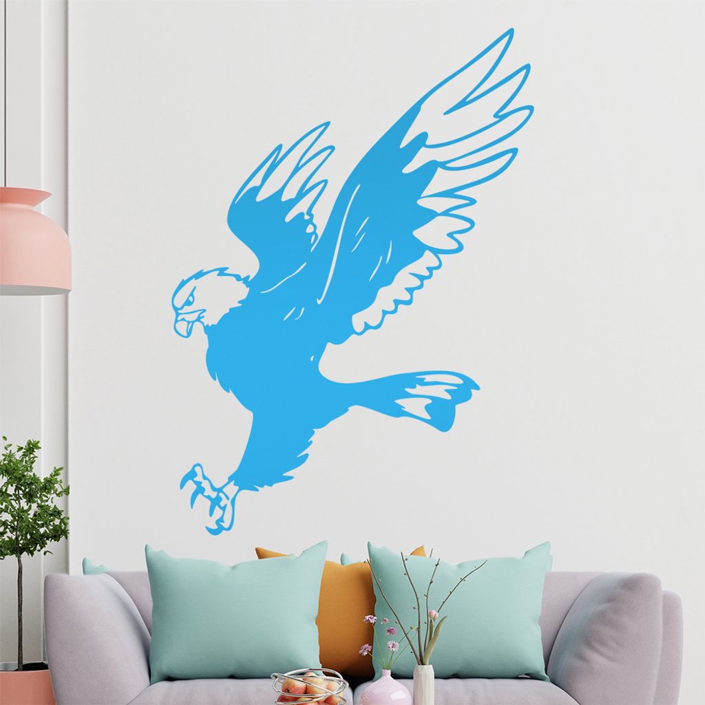 KIWISTAR Adler - Angriff Maus Hase Auge Wandtattoo in 6 Größen - Wandaufkleber Wall Sticker - Dekoration, Küche, Wohnzimmer, Schlafzimmer, Badez...