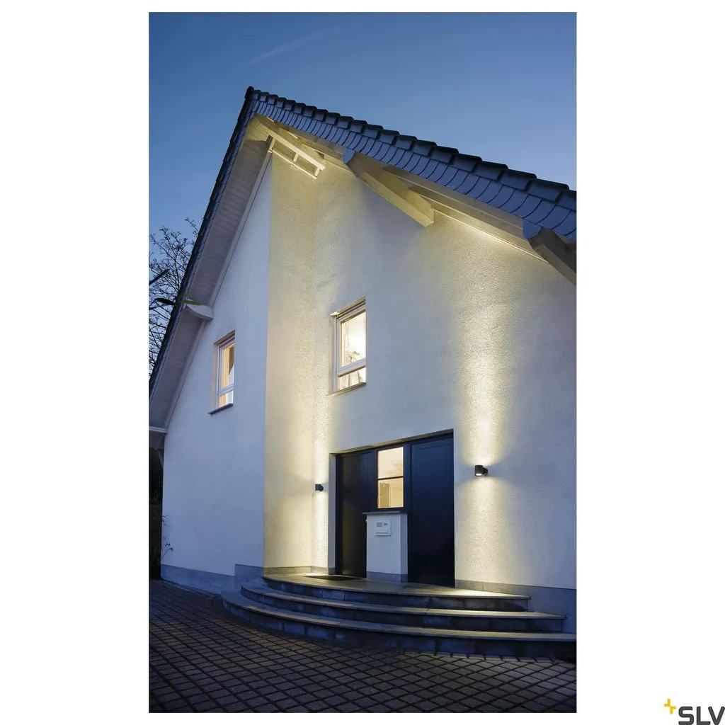 Luminaire extérieur mural double faisceau Sitra Anthracite pour Façade