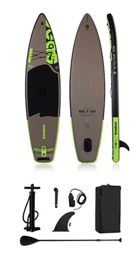 Planche à pagaie 335x81x15 cm avec pack accessoires complet gris noir